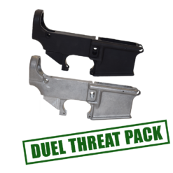 ar-15 anodized and raw 80 lower duel threat pack